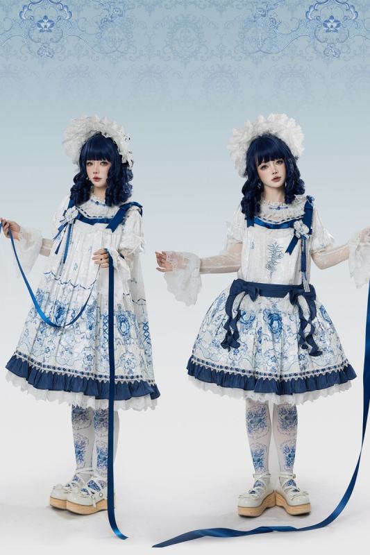 Tantuan ~Linglong Porcelain~ Retro Doll Print Lolita OP