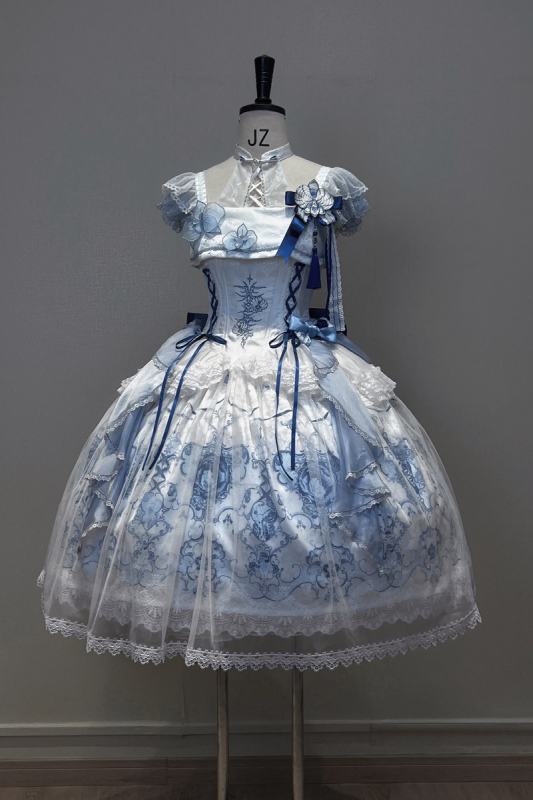 Tantuan ~Linglong Porcelain~ Print Lolita JSK and Extended Sleeves