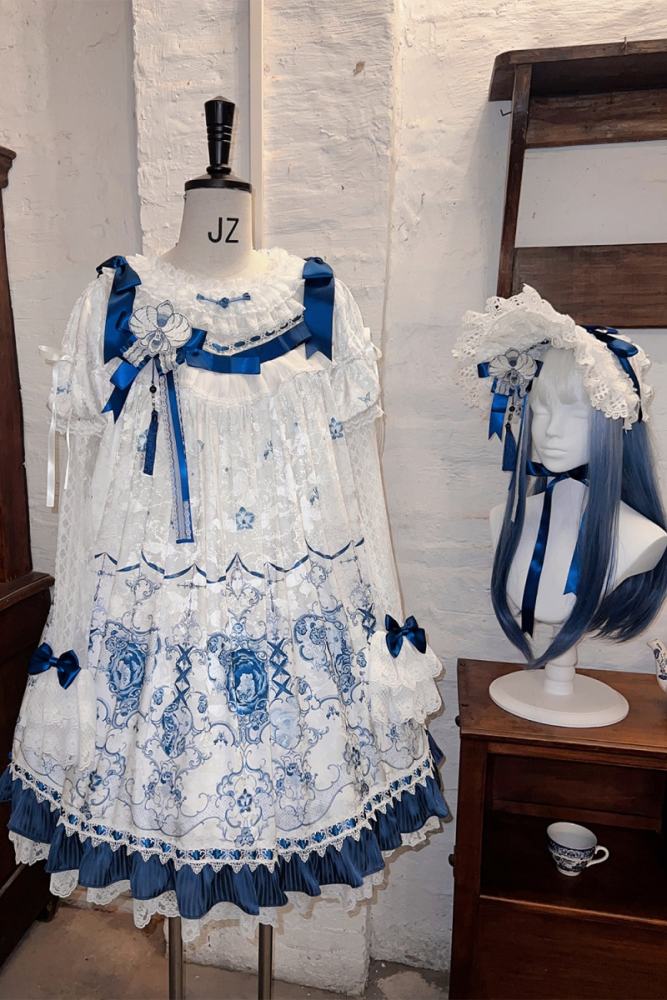 Tantuan ~Linglong Porcelain~ Retro Doll Print Lolita OP