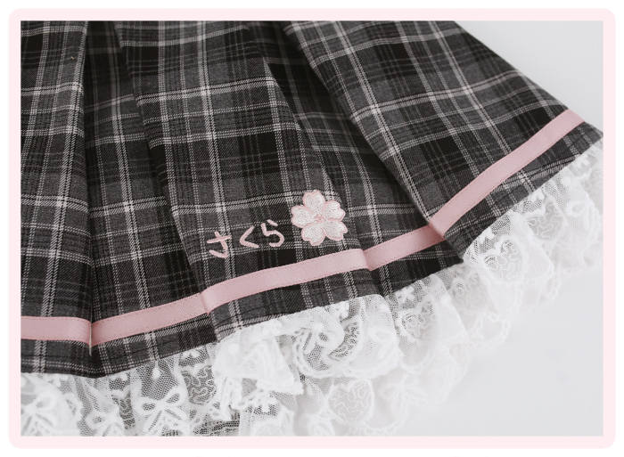 Serendipity ~Sakura Academy~ Retro Girly Blouse and Plaid Skirt