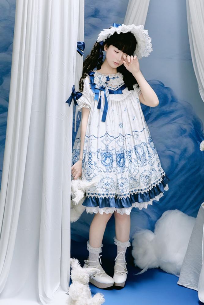 Tantuan ~Linglong Porcelain~ Retro Doll Print Lolita OP