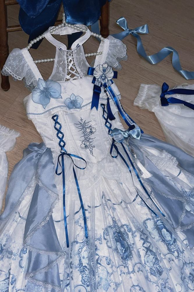 Tantuan ~Linglong Porcelain~ Print Lolita JSK and Extended Sleeves
