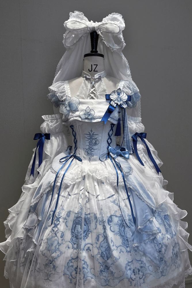 Tantuan ~Linglong Porcelain~ Print Lolita JSK and Extended Sleeves