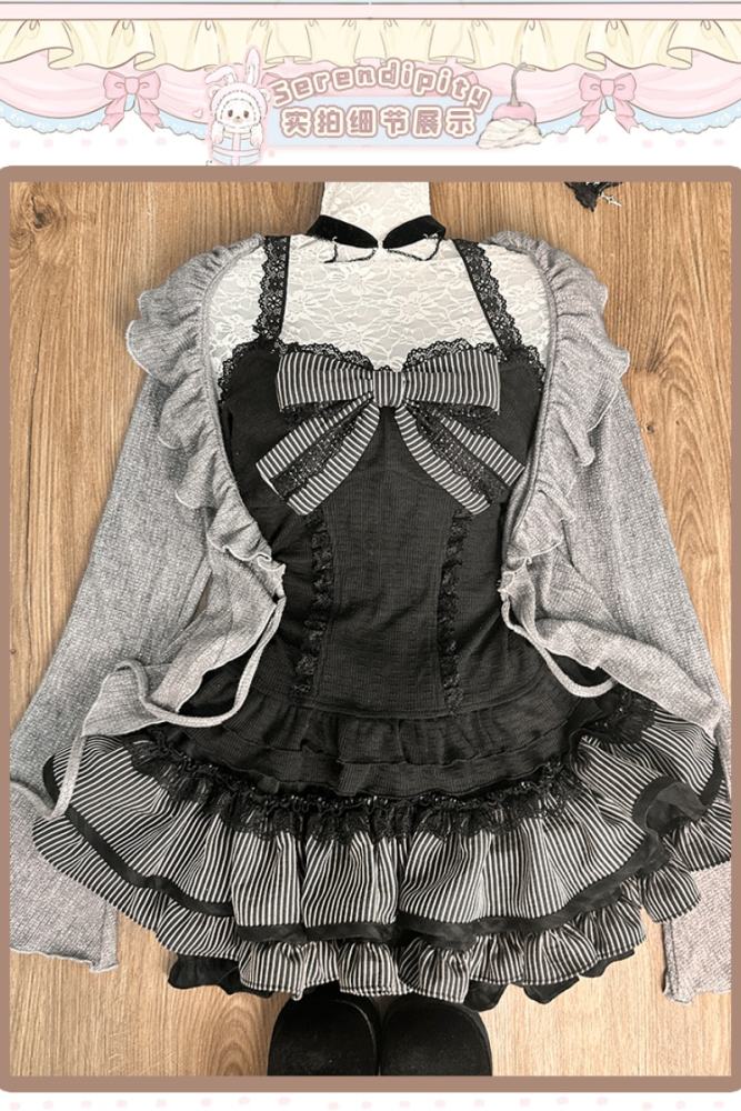 Serendipity ~Twilight Ballad~ Retro Girly Top Cardigan and Skirt