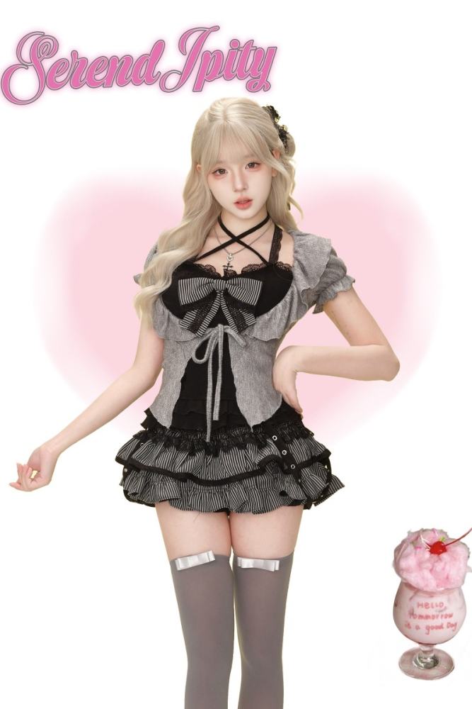 Serendipity ~Twilight Ballad~ Retro Girly Top Cardigan and Skirt
