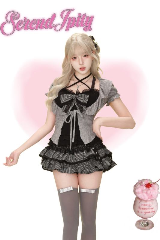 Serendipity ~Twilight Ballad~ Retro Girly Top Cardigan and Skirt