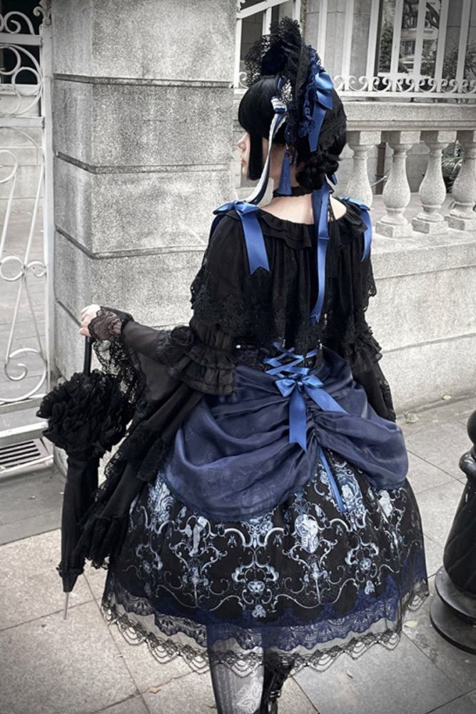 Tantuan ~Linglong Porcelain~ Print Gothic Lolita Corset JSK and Blouse