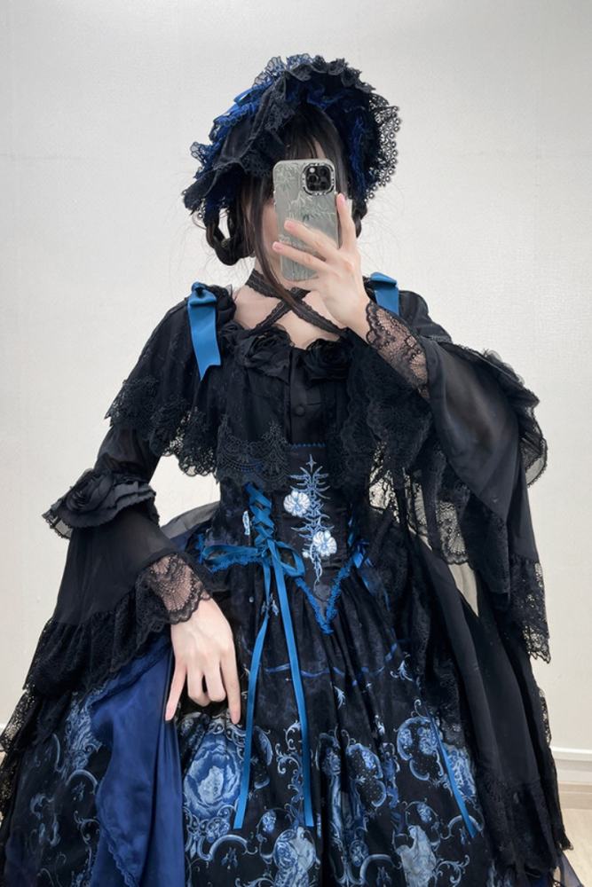 Tantuan ~Linglong Porcelain~ Print Gothic Lolita Corset JSK and Blouse