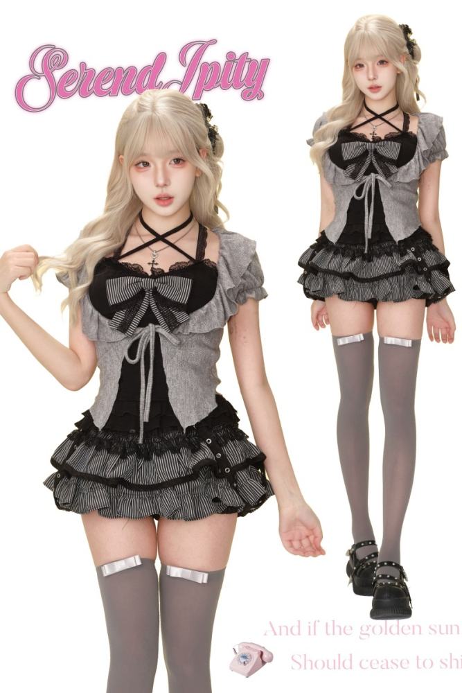 Serendipity ~Twilight Ballad~ Retro Girly Top Cardigan and Skirt