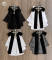 Black Thin Stripe Bib Collar and Brooch