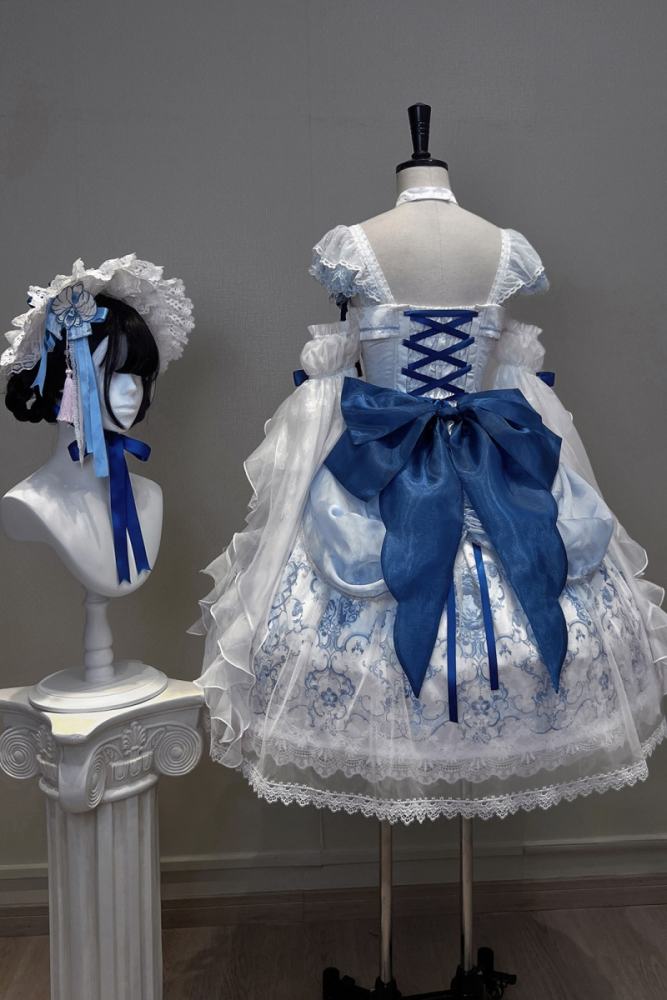 Tantuan ~Linglong Porcelain~ Print Lolita JSK and Extended Sleeves