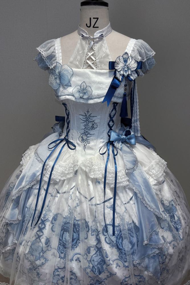 Tantuan ~Linglong Porcelain~ Print Lolita JSK and Extended Sleeves