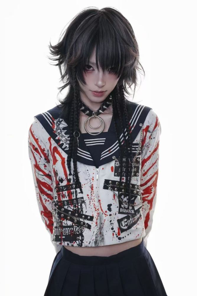 Red Devil Punk Bloody Visual Kei Sailor Uniform
