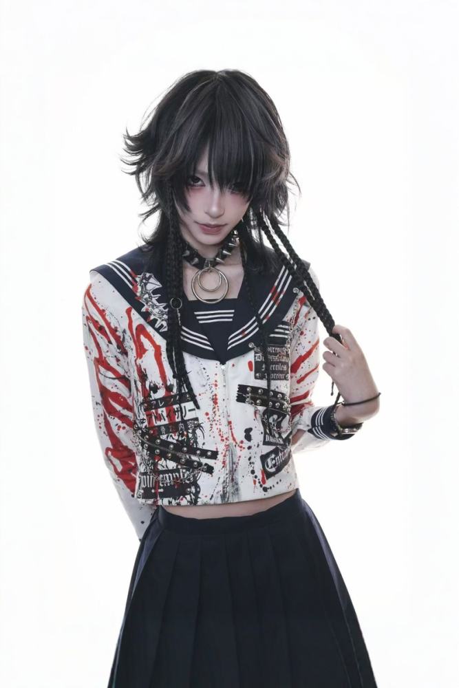 Red Devil Punk Bloody Visual Kei Sailor Uniform