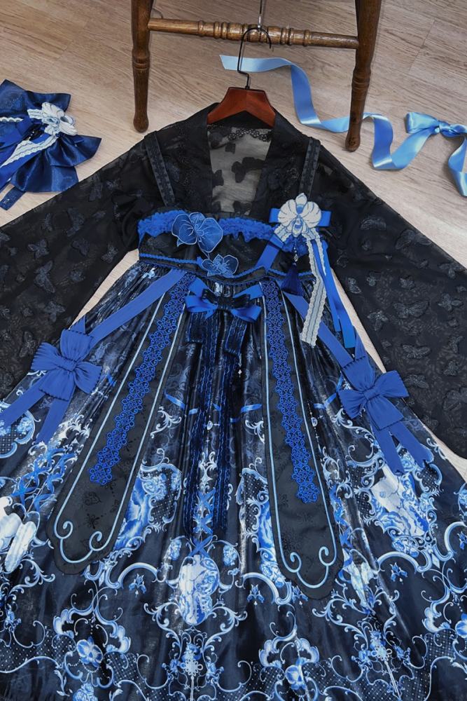 Tantuan ~Linglong Porcelain~ Hanfu Style Empire Waist JSK and Cardigan