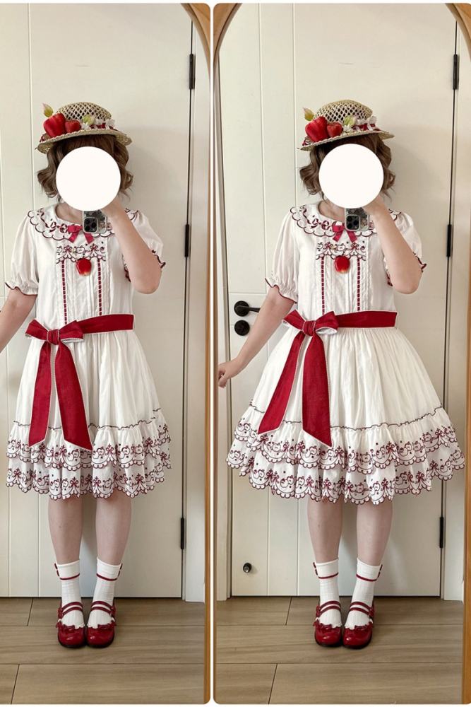 Miss Point ~Four Seasons Orchard~ Country Lolita Cotton Front Opening JSK and Low Waist OP
