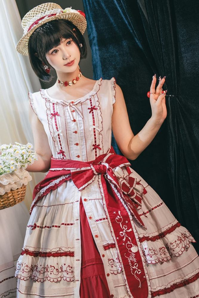 Miss Point ~Four Seasons Orchard~ Country Lolita Cotton Front Opening JSK and Low Waist OP