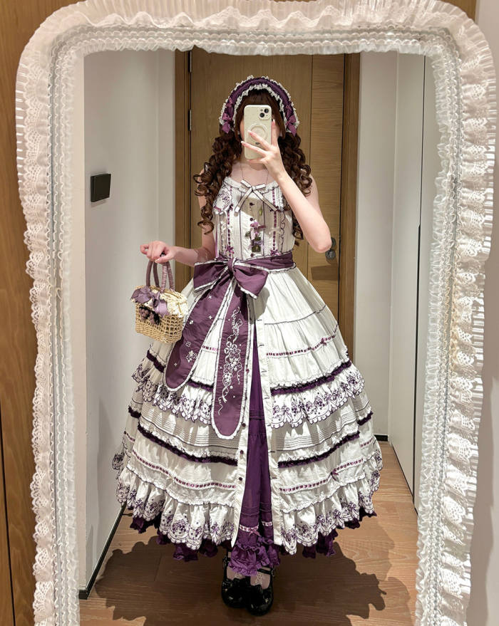 Miss Point ~Four Seasons Orchard~ Country Lolita Cotton Front Opening JSK and Low Waist OP