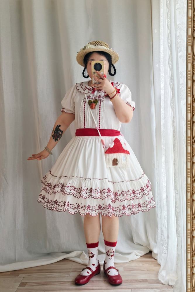 Miss Point ~Four Seasons Orchard~ Country Lolita Cotton Front Opening JSK and Low Waist OP