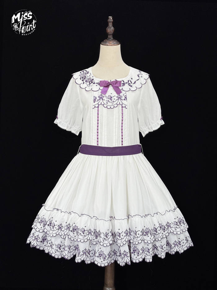 Miss Point ~Four Seasons Orchard~ Country Lolita Cotton Front Opening JSK and Low Waist OP