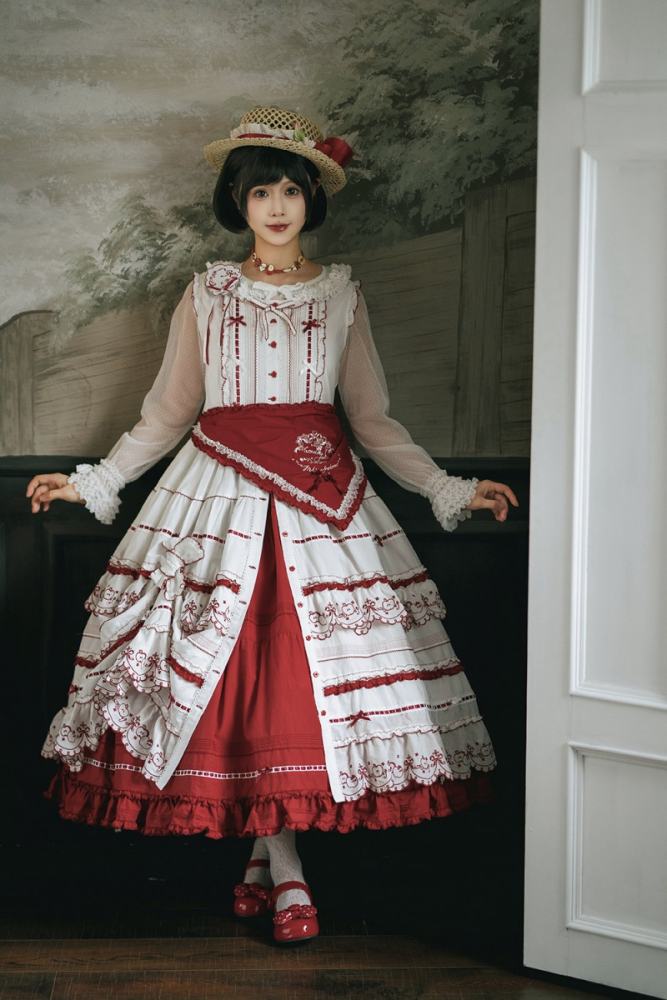 Miss Point ~Four Seasons Orchard~ Country Lolita Cotton Front Opening JSK and Low Waist OP