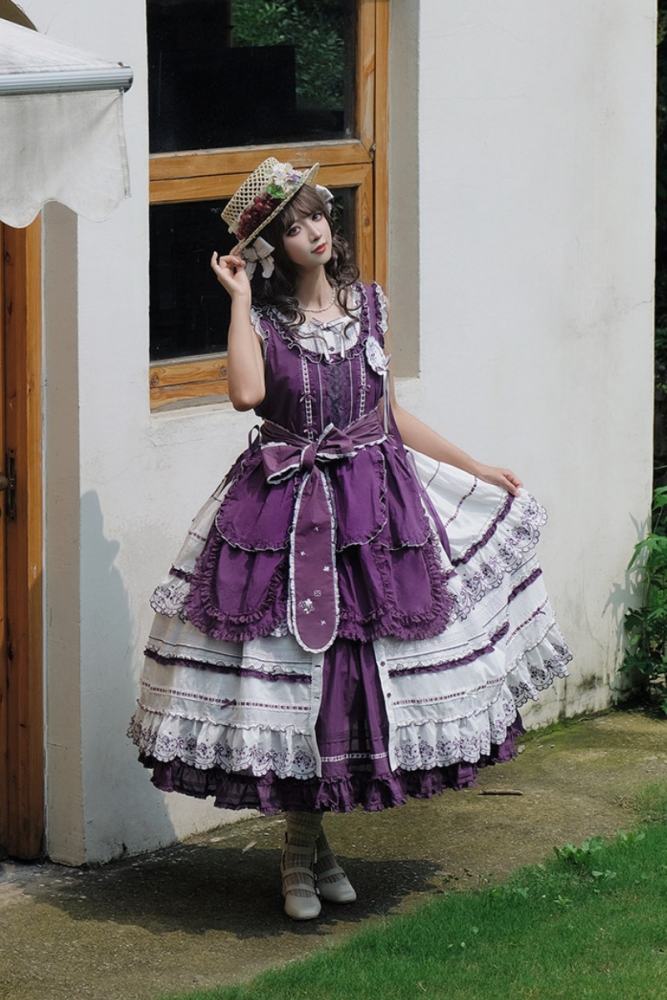 Miss Point ~Four Seasons Orchard~ Country Lolita Cotton Front Opening JSK and Low Waist OP