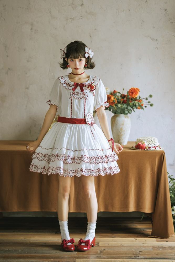 Miss Point ~Four Seasons Orchard~ Country Lolita Cotton Front Opening JSK and Low Waist OP