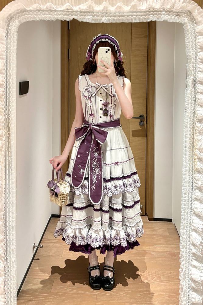 Miss Point ~Four Seasons Orchard~ Country Lolita Cotton Front Opening JSK and Low Waist OP