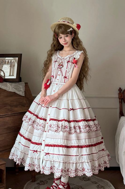 Miss Point ~Four Seasons Orchard~ Country Lolita Cotton Front Opening JSK and Low Waist OP