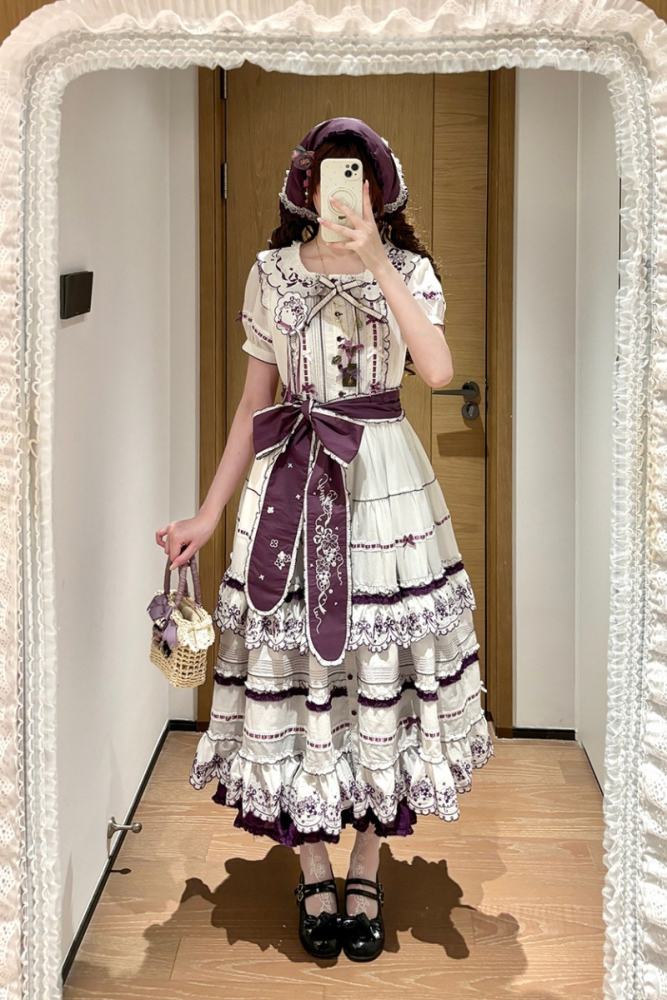 Miss Point ~Four Seasons Orchard~ Country Lolita Cotton Front Opening JSK and Low Waist OP
