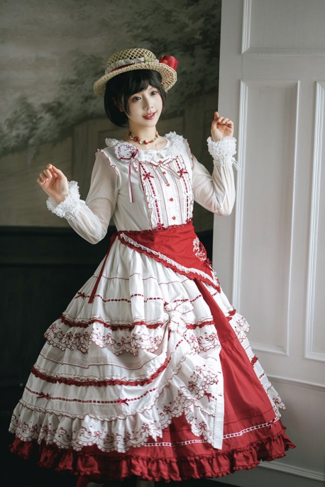 Miss Point ~Four Seasons Orchard~ Country Lolita Cotton Front Opening JSK and Low Waist OP