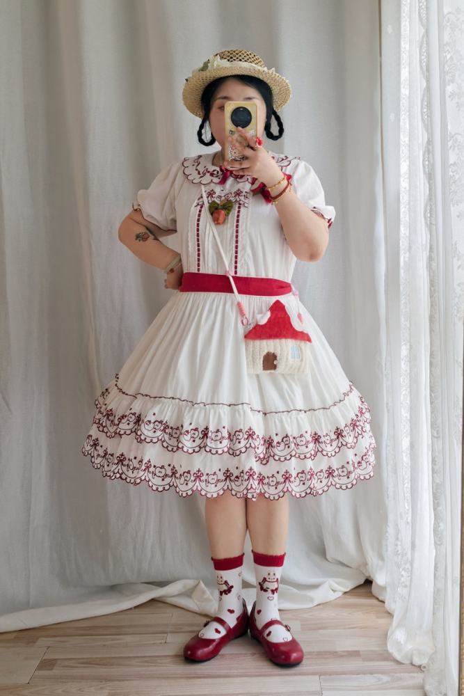 Miss Point ~Four Seasons Orchard~ Country Lolita Cotton Front Opening JSK and Low Waist OP