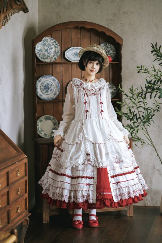 Miss Point ~Four Seasons Orchard~ Country Lolita Cotton Front Opening JSK and Low Waist OP