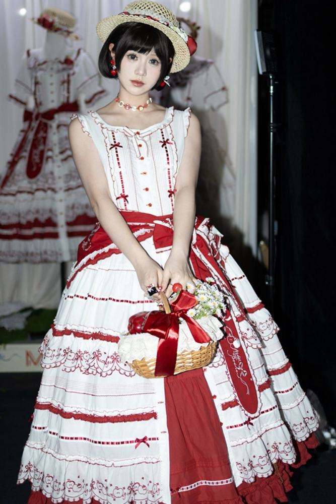 Miss Point ~Four Seasons Orchard~ Country Lolita Cotton Front Opening JSK and Low Waist OP