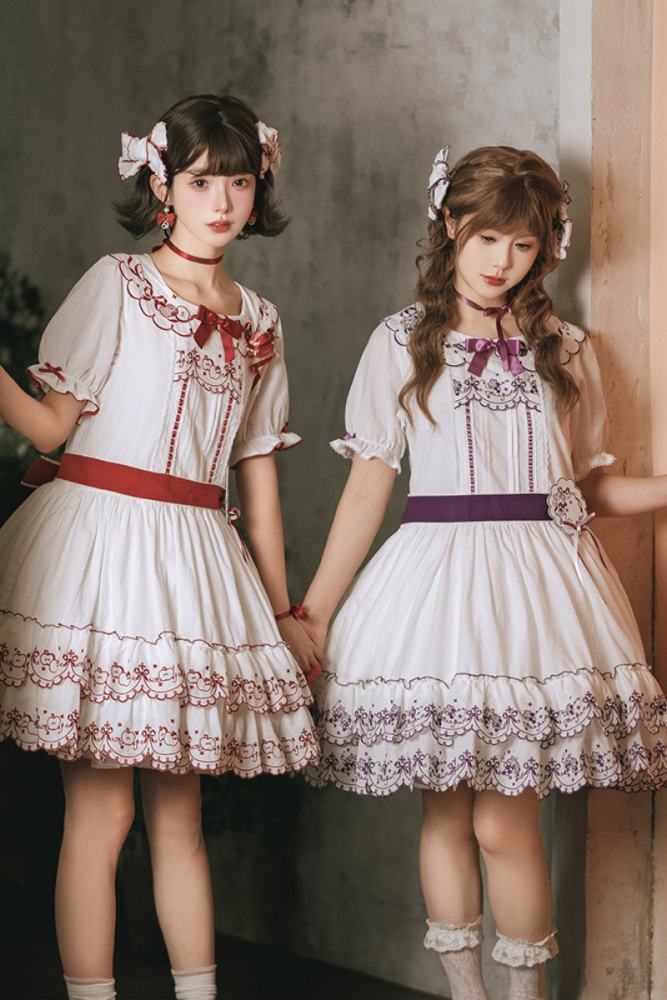 Miss Point ~Four Seasons Orchard~ Country Lolita Cotton Front Opening JSK and Low Waist OP