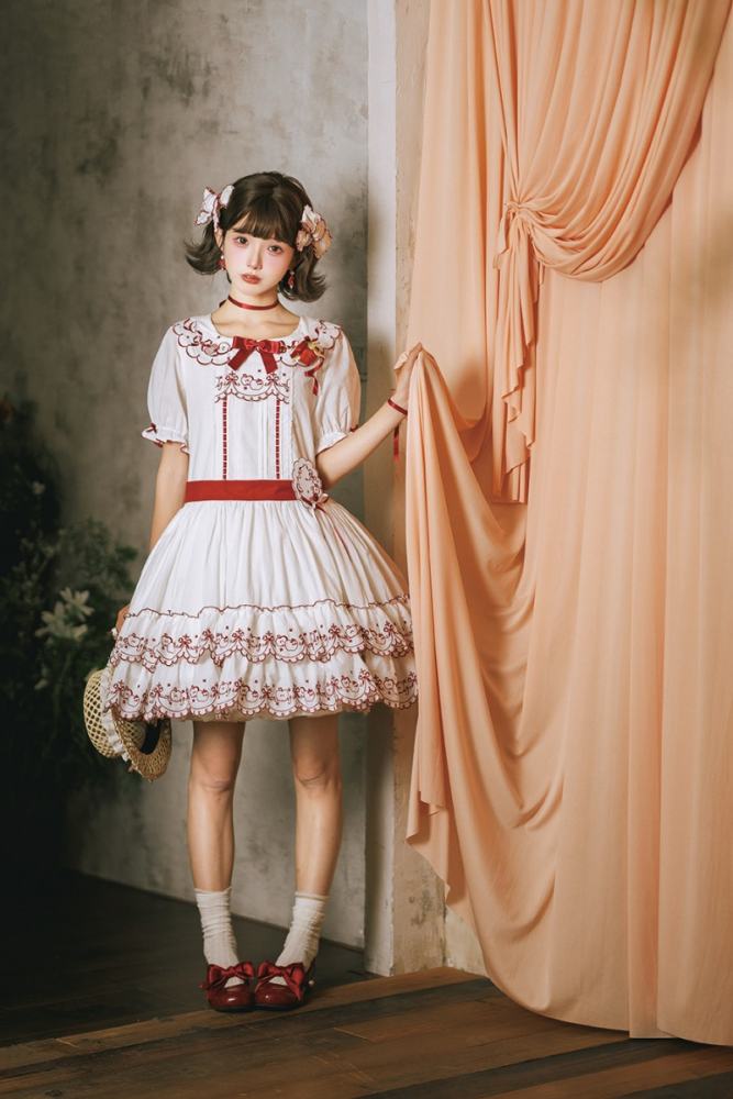Miss Point ~Four Seasons Orchard~ Country Lolita Cotton Front Opening JSK and Low Waist OP