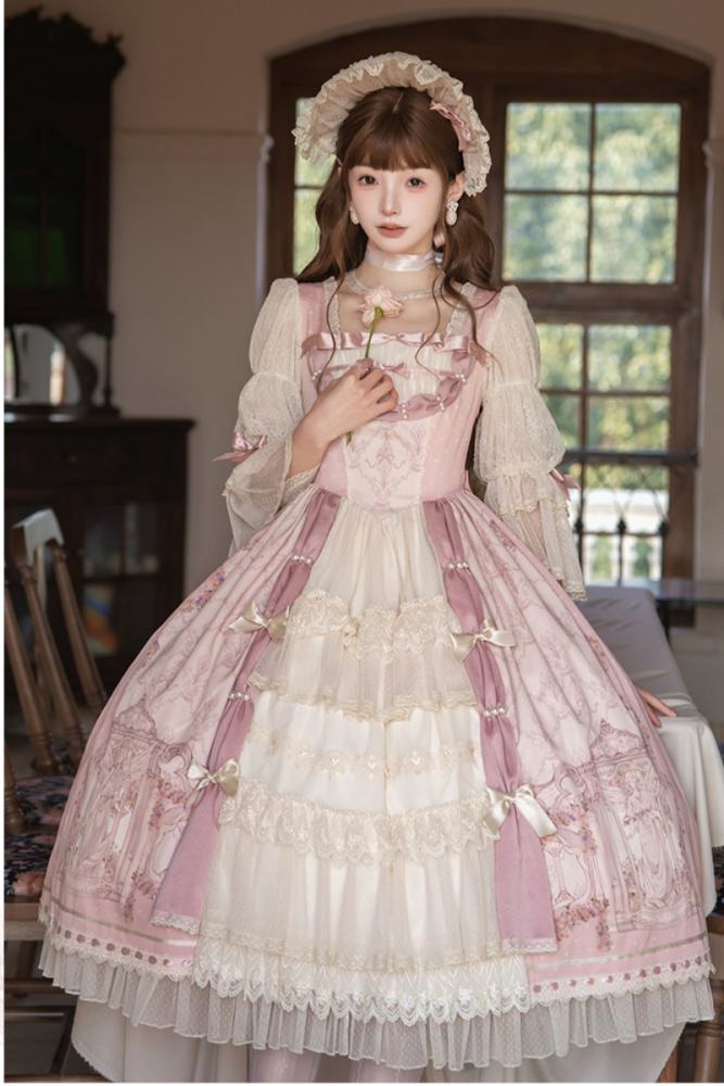 Urtto Rococo Retro Prints Lolita One Piece Dress