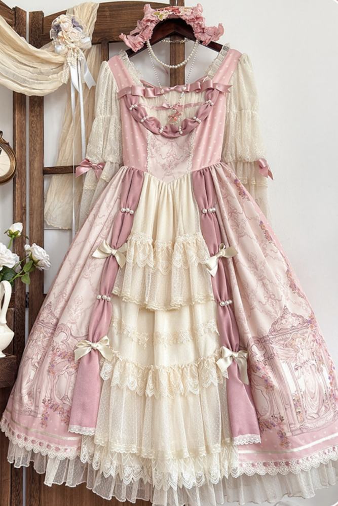 Urtto Rococo Retro Prints Lolita One Piece Dress