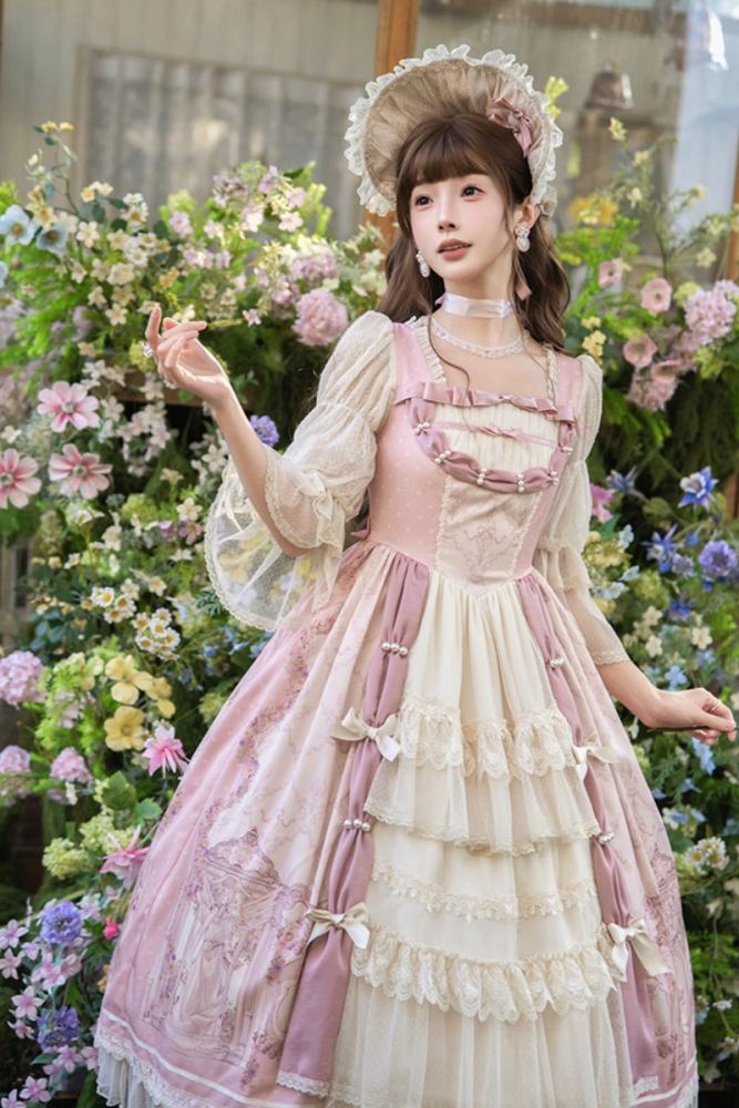 Urtto Rococo Retro Prints Lolita One Piece Dress