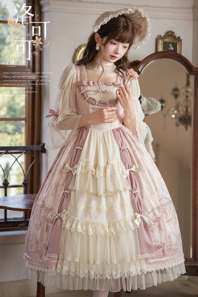 Urtto Rococo Retro Prints Lolita One Piece Dress