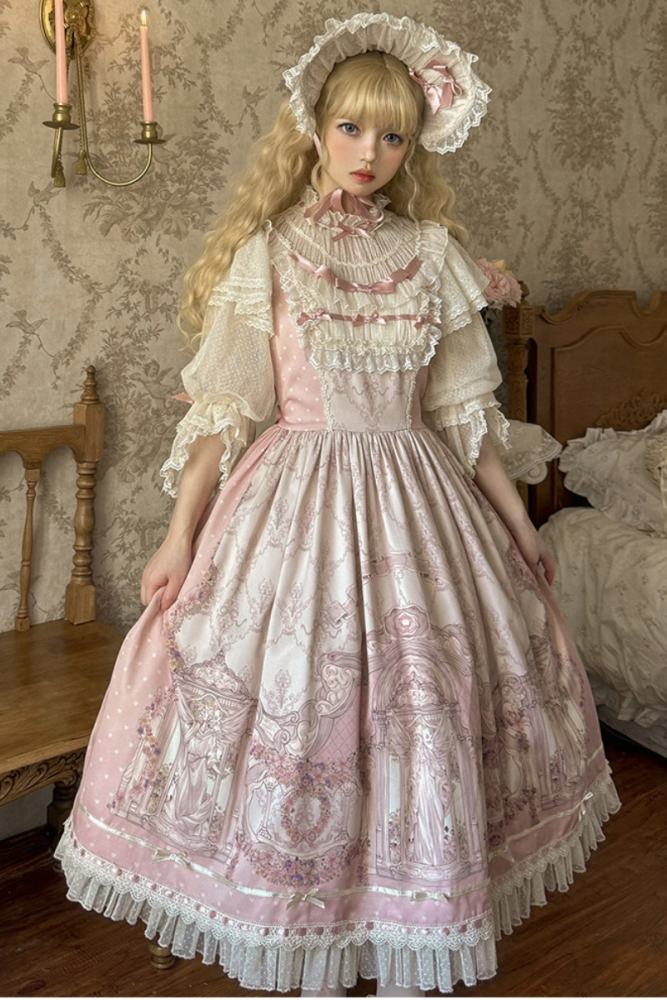 Urtto Rococo Retro Prints Lolita One Piece Dress