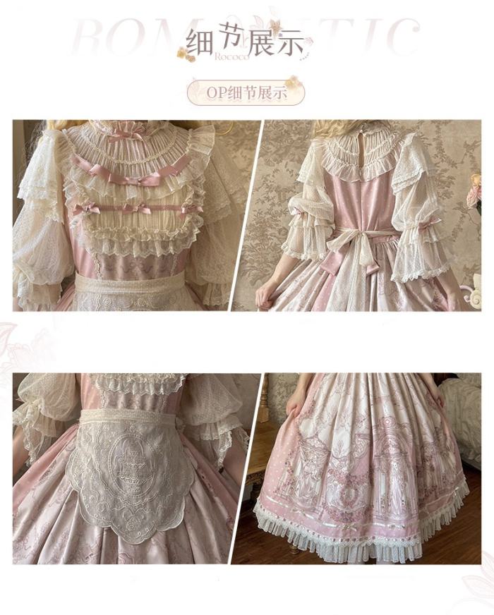 Urtto Rococo Retro Prints Lolita One Piece Dress
