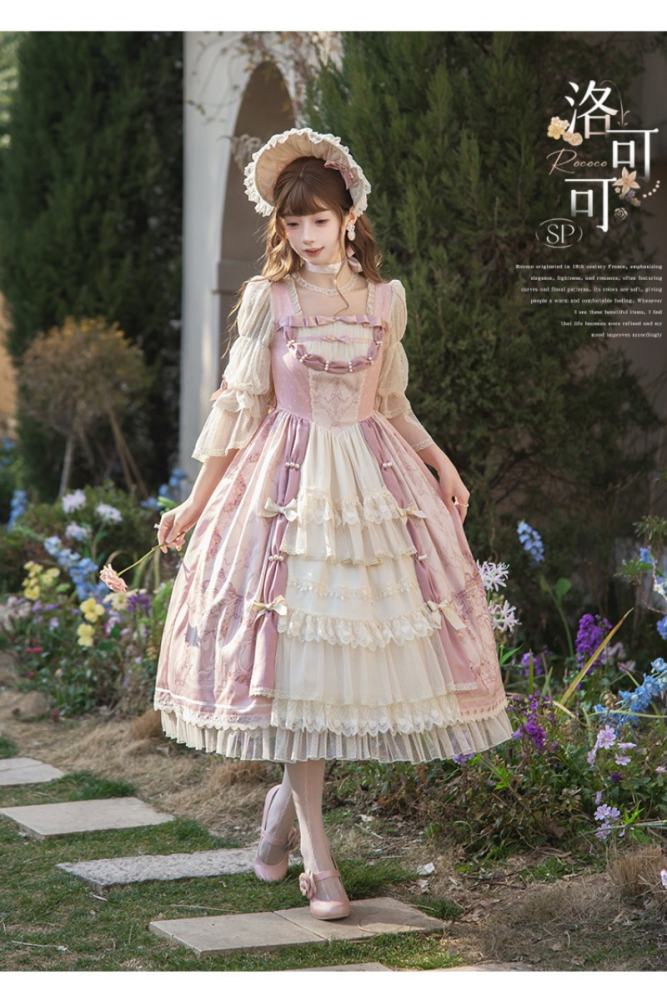 Urtto Rococo Retro Prints Lolita One Piece Dress