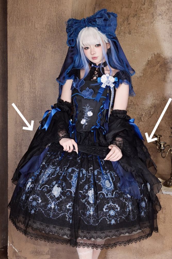 Tantuan ~Linglong Porcelain~ Print Lolita JSK and Extended Sleeves