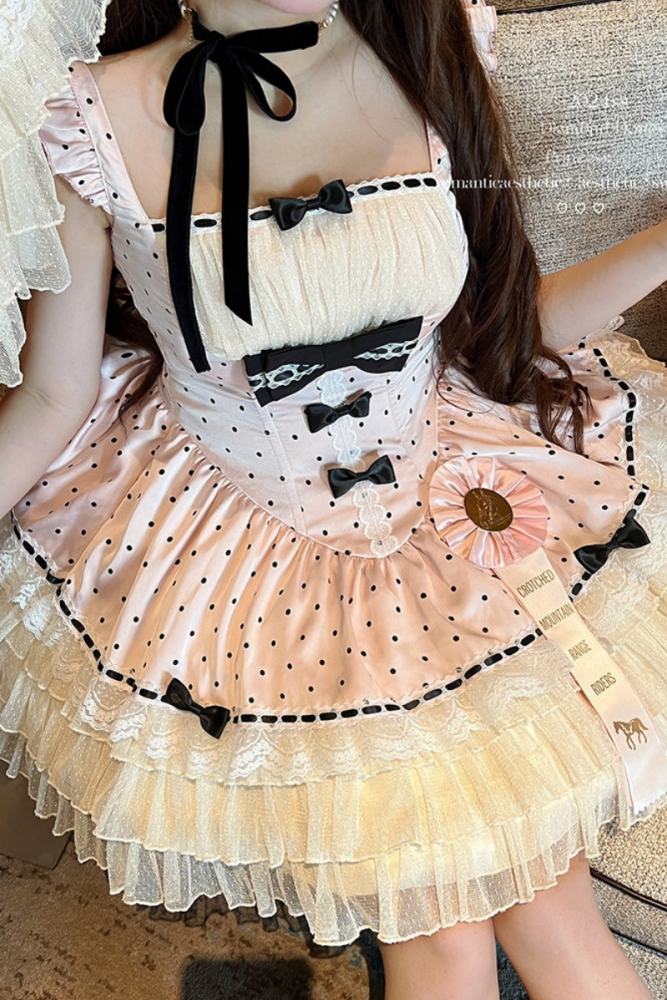 Diamond Honey Polka Dot Retro Girly Jumper Skirt