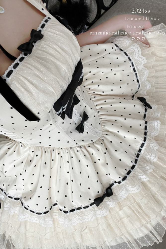 Diamond Honey Polka Dot Retro Girly Jumper Skirt