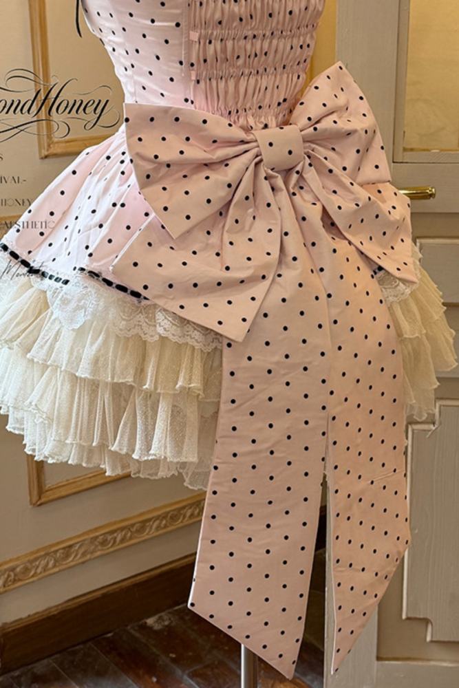 Diamond Honey Polka Dot Retro Girly Jumper Skirt
