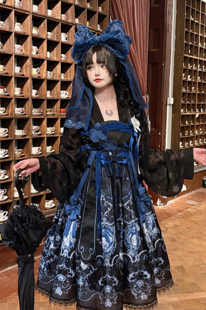 Tantuan ~Linglong Porcelain~ Hanfu Style Empire Waist JSK and Cardigan