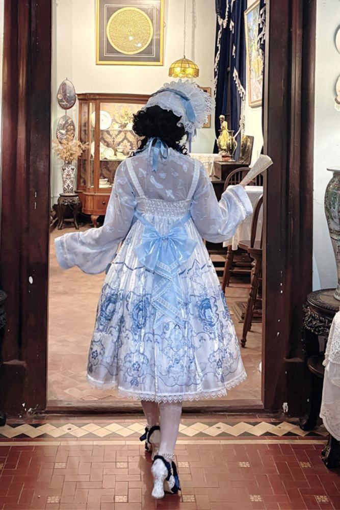 Tantuan ~Linglong Porcelain~ Hanfu Style Empire Waist JSK and Cardigan