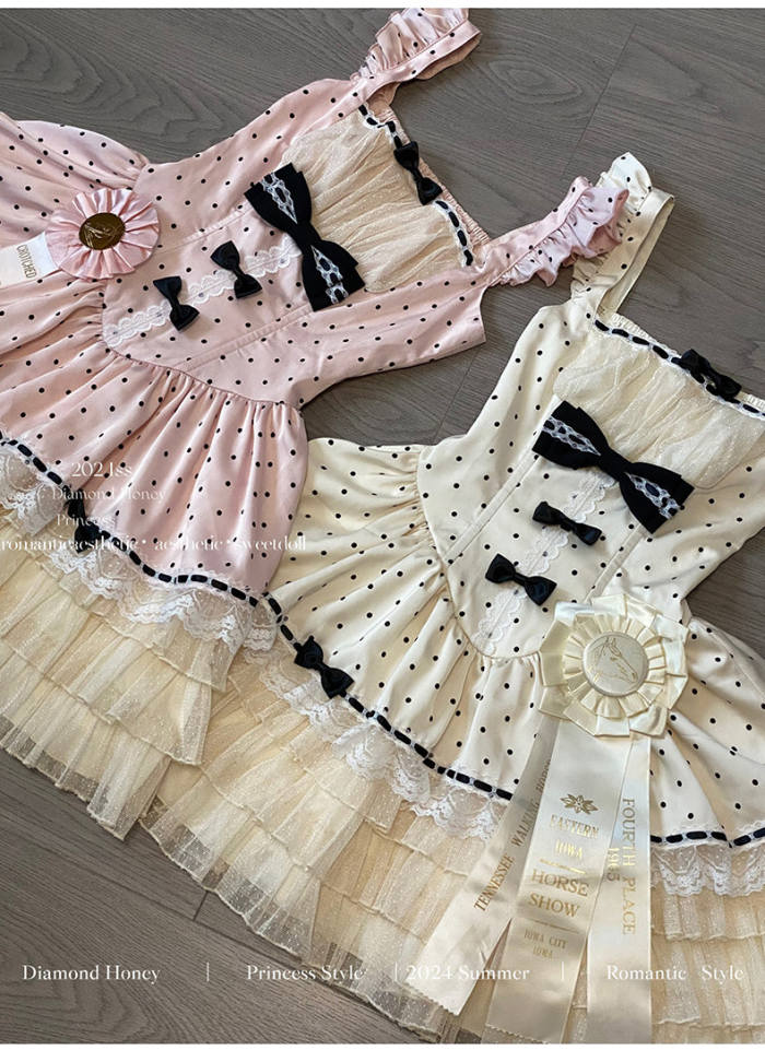 Diamond Honey Polka Dot Retro Girly Jumper Skirt